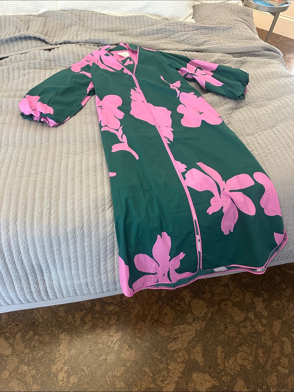 Hyacinth House Pink & Green Print Button-Up Blouse